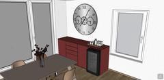 Living/Sitting Room 3D Design Project - sideboard with wine rack