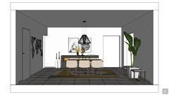 3D Living room/living room design - side view