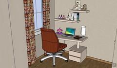 Kids Bedroom 3D Design - office view