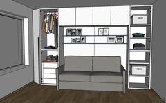 Bedroom 3D Design  - detail of the internal equipment