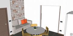 3D Kitchen design - niche view with sofa