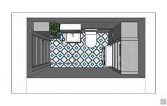 Design project to furnish a 3 sqm bathroom - plan