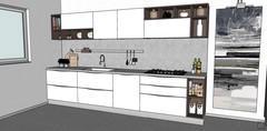 Kitchen - view of the composition of cabinets and wall units