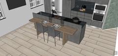  3D Kitchen design - closed console