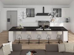 Open kitchen project with island - view render