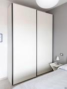 Two-door sliding closet with full-height handle