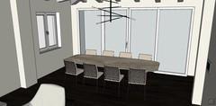  3D Living room/living room design - dining area view