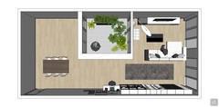  Living/Sittin Room 3D design - view from above