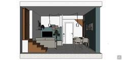  3D Living room/living room design - side view