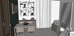  3D Living room/living room design - dining area view