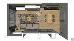 Living room and dining room project - top view