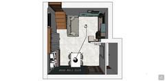  3D Living room/living room design - top view