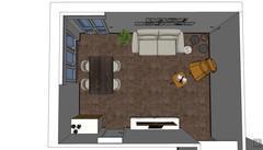  3D Living room/living room design - top view