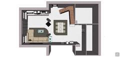 3D Living room/living room design - top view