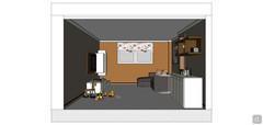 Living/Sitting room 3D design - view from the side