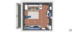 3D Living room/living room design - top view