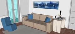 3D Living room/living room design - sofa and armchair detail