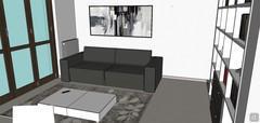 3D Open Space Design - living room view