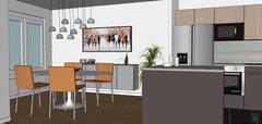 3D Open Space Design - dining area view