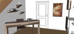 3D Living room/living room design - desk detail