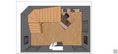 3D Living room/living room design - top view