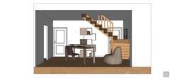 3D Living room/living room design - side view