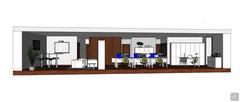 Office 3D Design  - view of the relaxing area - lateral view