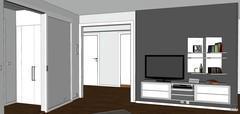 3D Open Space design - tv area view