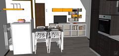 3D Open Space Design - dining area view