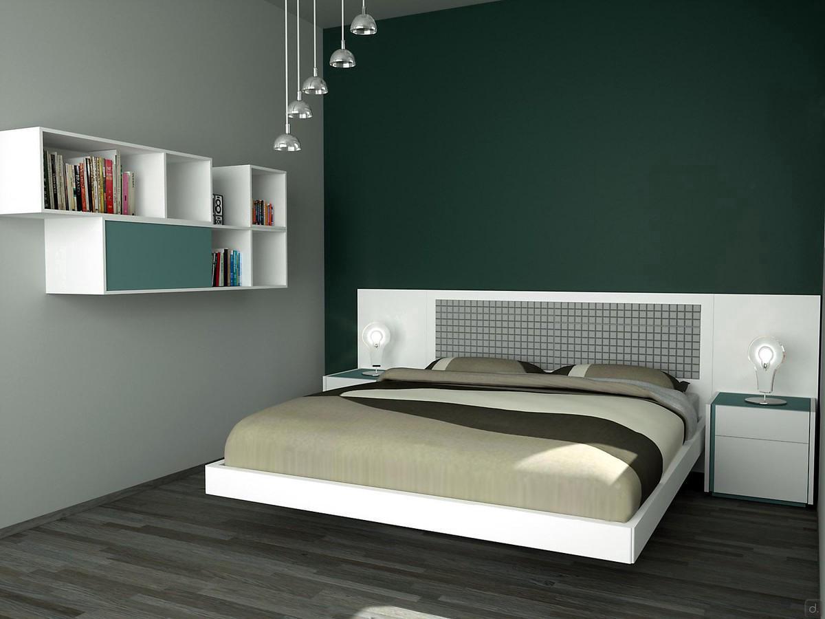 Progetto per arredare una camera da letto piccola - render fotorealistico