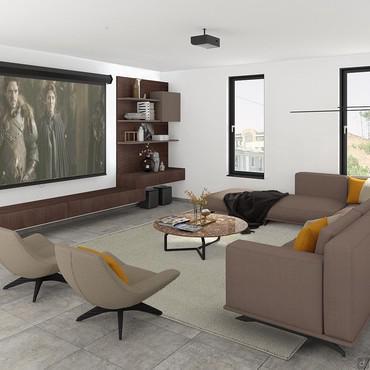 Living room 3D model - render image