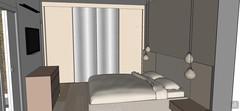 3D Render master bedroom.