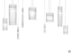 Models available for Diadema single pendant lamps (diameter 9, 18 and 30 cm, height 35, 48 and 80 cm)