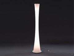 Clepsydra lounge floor lamp with switched on light to guarantee the right mood