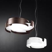 Lamp Roundabout - bronze metal large suspension and white metal small suspension