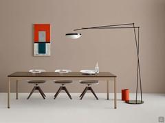 Effimera floor lamp with arm in the black version without a lamp shade