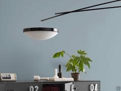 Focus on the visible methacrylate diffuser without a lamp shade, with integrated LED