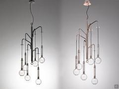 Bulle chandelier with black and copper structure