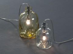 Boukali bottle shaped glass lamps