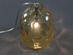 Top shot of Boukali bottle shaped glass lamp