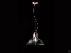 Lagoon lamp with clear glass lampshade and galvanic copper structure