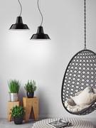 Pair of pendant lamps Lagoon in black glass