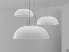 Dome pendant lamp Demì offered in Ø70 and Ø95 cm sizes