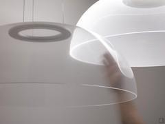 Detail of the dome that is transparent when turned off and spreads light over the entire surface when turned on 