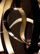 Detail of the curved bronze foil