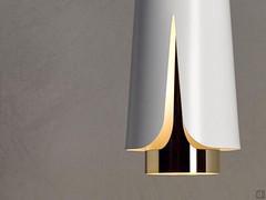 Detail of the matte white and gold diffuser