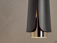 Detail of the matte black and gold diffuser