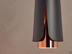 Detail of the matte black and copper diffuser