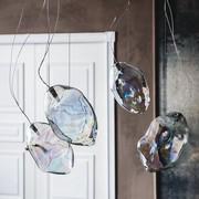 Cloud clear glass pendant lamp by Cattelan with iris lampshade 