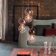 Composition of three Apollo pendant lamps with double shade by Cattelan